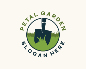 Grass Lawn Shovel logo design