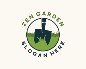 Grass Lawn Shovel logo design