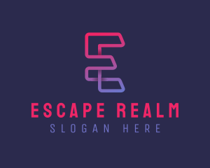 Gradient Cyber Letter E logo