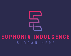 Gradient Cyber Letter E logo