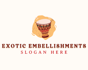 African Drum Instrument logo design