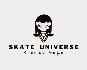 Skull Punk Woman logo design