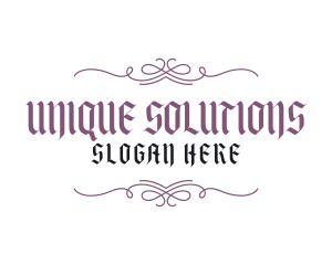 Gothic Banner Wordmark logo design