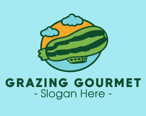 Zucchini Airship Zeppelin logo design