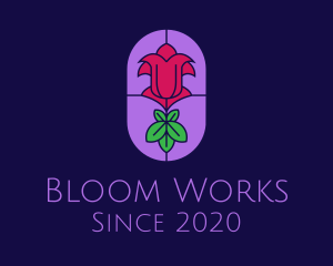 Stained Glass Rose logo design