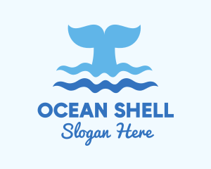 Whale Tail Ocean logo design