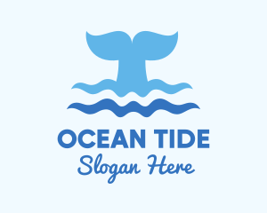 Whale Tail Ocean logo design