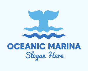 Whale Tail Ocean logo design