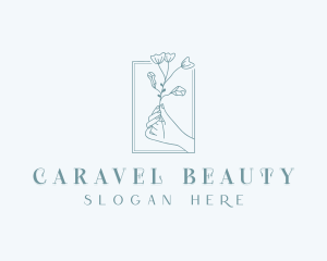 Flower Hand Beauty logo design