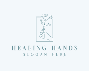 Flower Hand Beauty logo design