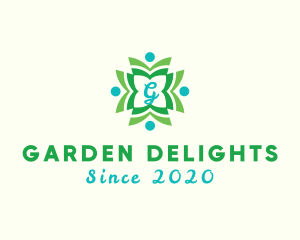 Garden Leaf Wreath logo design