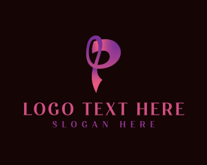 Creative Ribbon Letter P logo