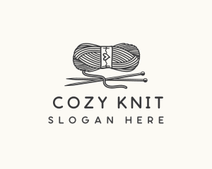 Yarn Knitting Needles logo design