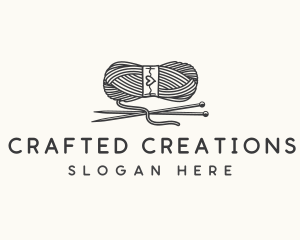 Yarn Knitting Needles logo design