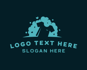 T shirt Cleaning Laundry logo