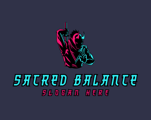 Neon Ninja Sword logo design