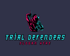 Neon Ninja Sword logo design