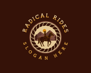 Female Cowboy Horse logo design