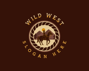 Female Cowboy Horse logo design