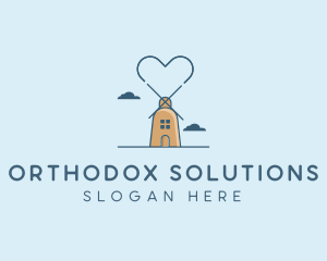 Romantic Heart Windmill logo design