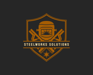 Welding Mask Steelworks logo design