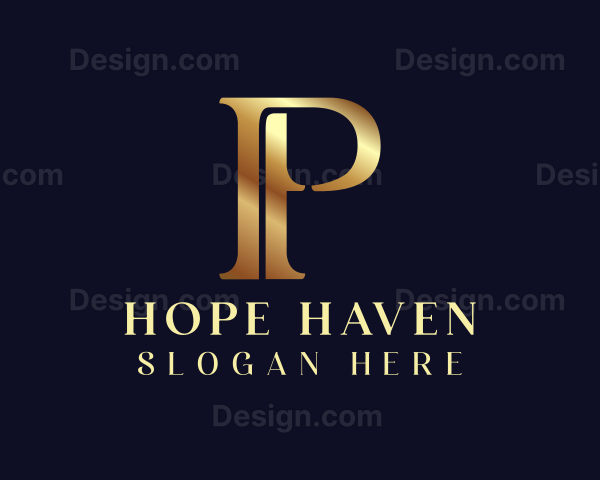 Elegant Gold Letter P Logo