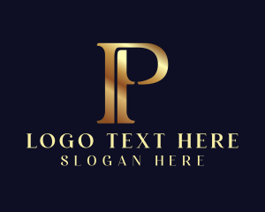 Elegant Gold Letter P logo