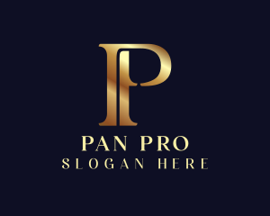 Elegant Gold Letter P logo design