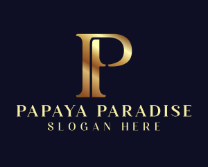 Elegant Gold Letter P logo design