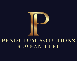 Elegant Gold Letter P logo design