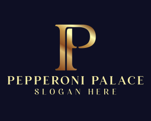 Elegant Gold Letter P logo design