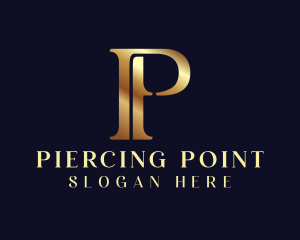 Elegant Gold Letter P logo design