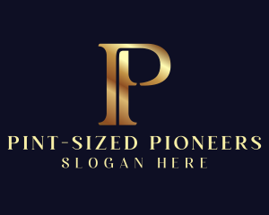 Elegant Gold Letter P logo design