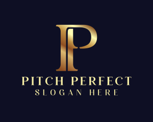 Elegant Gold Letter P logo design