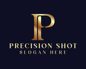 Elegant Gold Letter P logo design