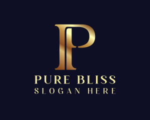 Elegant Gold Letter P logo design