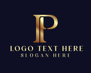 Elegant Gold Letter P Logo
