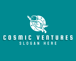 Superhero Astronaut Space logo design