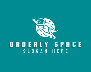 Superhero Astronaut Space logo design