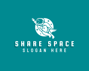 Superhero Astronaut Space logo design