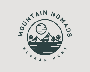 Minimalist Mountain Adventure logo design