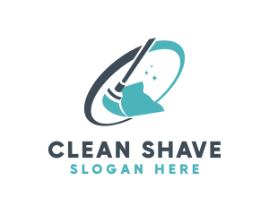 Mop Cleaning Sweep  logo design