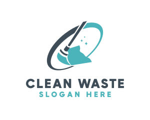 Mop Cleaning Sweep  logo design