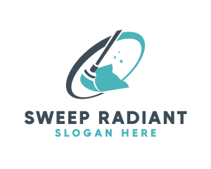 Mop Cleaning Sweep  logo design