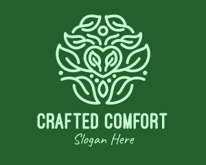 Organic Leaf Heart logo design