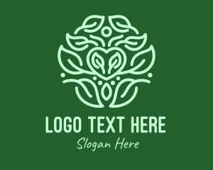 Tree - Organic Leaf Heart logo design