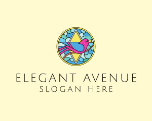 Colorful Bird Stained Glass logo design