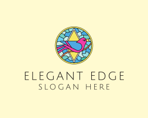 Colorful Bird Stained Glass logo design