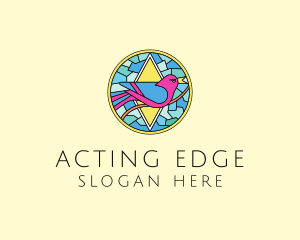 Colorful Bird Stained Glass logo design