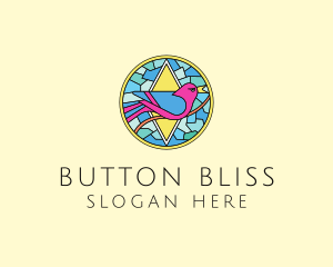 Colorful Bird Stained Glass logo design